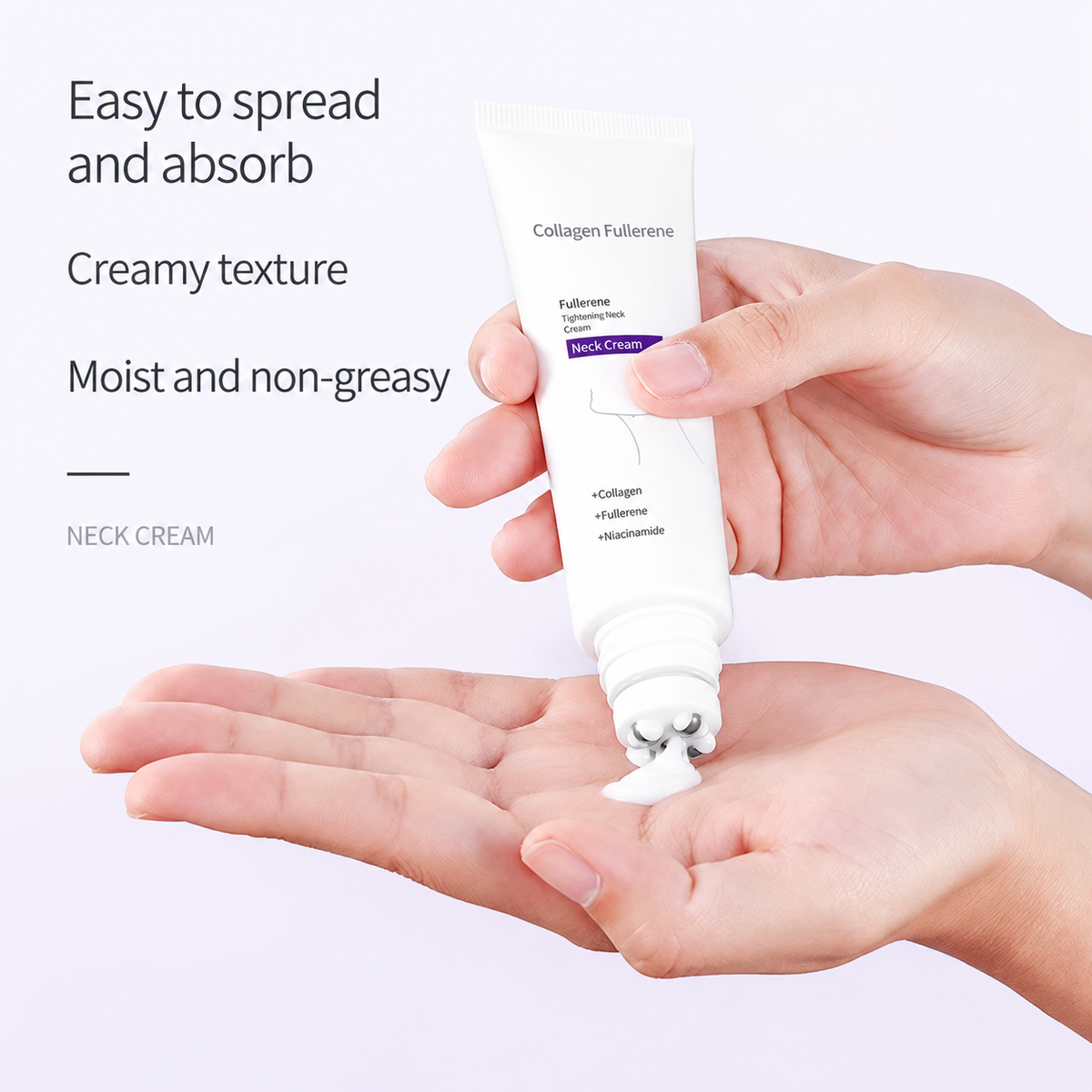 Roller Massage Neck Cream 🧴 Collagen & Hyaluronic Acid | Firms Neck, Reduces Wrinkles & Double Chin✨