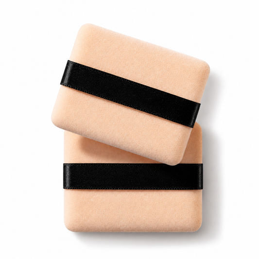 Double-sided velour powder puff