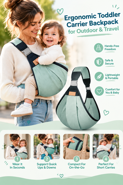 Ergonomic Toddler Carrier | Padded Waist Support Child Backpack for Carrying Toddlers